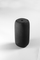 black smart speaker for home on white background