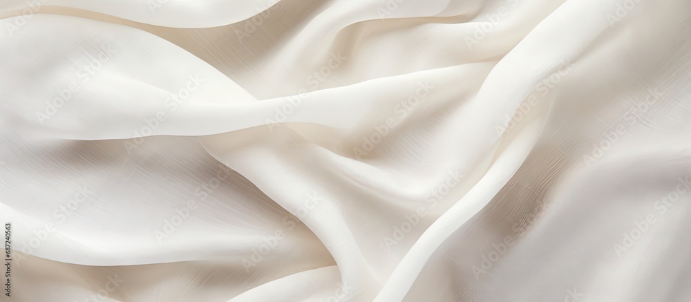 Aufkleber Textured white fabric made from organic materials including cotton and linen Copy space image Place for adding text or design