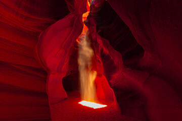 ghost in famous antelope canyon near page arizona usa - travel and background concept