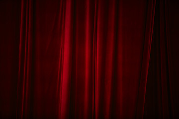 Red curtain in theatre