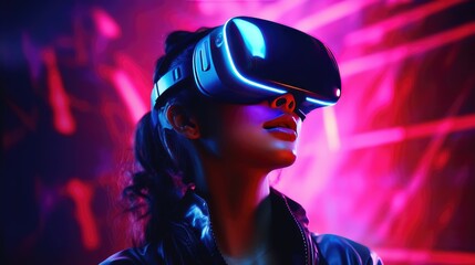 The Future is Now: A Woman Immersed in Virtual Reality