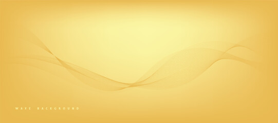 Vector abstract golden gradient background with dynamic golden waves, lines and particles.