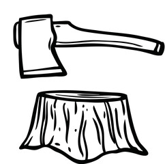 Axt, Holz hacken, Camping - Symbol. Vector