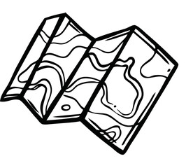 Landkarte, Karte, Camping - Symbol. Vector