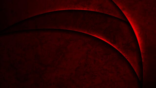 Dark red neon glowing grunge waves abstract background. Seamless looping corporate motion design. Video animation Ultra HD 4K 3840x2160