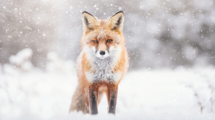 Portrait of a Red fox in winter