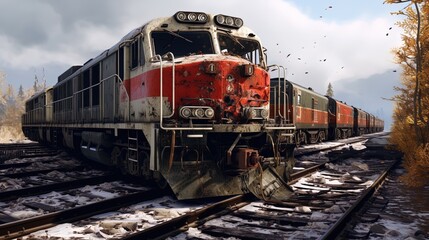 damaged trains from the scene of the accident