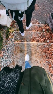 person walking in autumn park,woman, autumn, people, couple, wall, park, walking, person, outdoors, tourist, architecture, city, fall, stone, ancient, beauty, old, building, day, one, smile, fashion, 