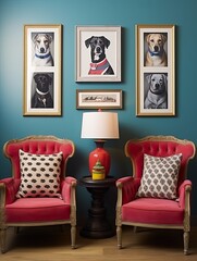 Whimsical Animal Portrait Wall Art: Dignified Dogs and Cats in Royalty