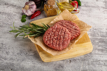 Raw burger cutlet for grill