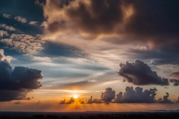 Fototapeta premium a gorgeous picture of a cloudy sky at sunset