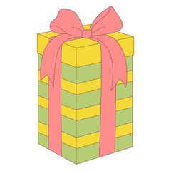 Colorful gift box vector cartoon set icon. Isolated cartoon icon christmas and holiday box.Vector illustration xmas gift and surprise on white background.