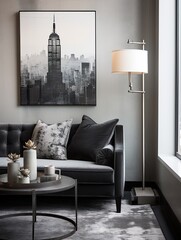 Grayscale New York Skyline: Timeless and Elegant Black and White Wall Art for Office D�cor
