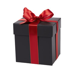 black gift box red bow