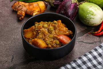 Indian traditional cuisine Aloo mutter