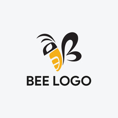 honey bee logo design vector - obrazy, fototapety, plakaty