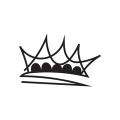 Doodle crown. Line art king or queen crown sketch