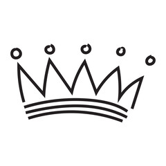 Doodle crown. Line art king or queen crown sketch © DLC Studio
