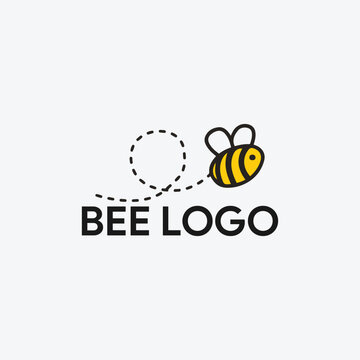 honey bee logo design vector