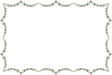 Christmas Border or Frame with white background, Christmas Decoration, Christmas lights, Christmas tree
