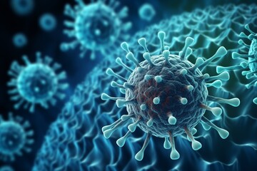 Fototapeta na wymiar 3d medical background with virus cells concept
