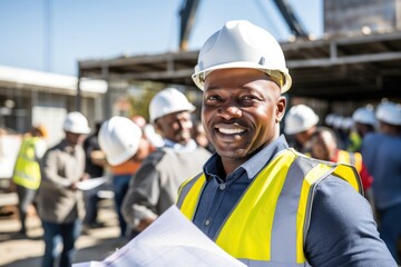 Obraz premium Diverse Construction Team: Architects and Engineers Collaborating for Success