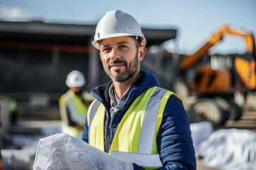 Confident Arabian Engineer at a Construction Site: Ensuring Safety and Success