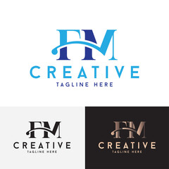 Letter FM monogram logo for corporate and small business with editable vector