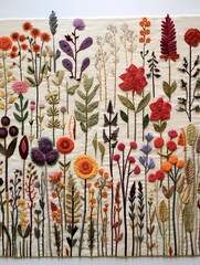 Embroidered Fabric Wall Art: Timeless Traditional Patterns and Scenes