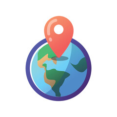Location illustration. Geolocation icon. Location on planet earth