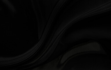 Black gray satin dark fabric texture luxurious shiny that is abstract silk cloth background with patterns soft waves blur beautiful.