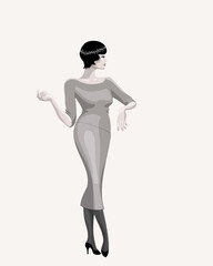 Beautiful woman in retro style
