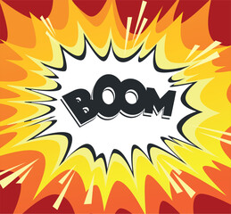 Boom illustration. Images of an explosion in comics and anime