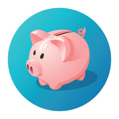 Illustration of a piggy bank. Piggy bank icon