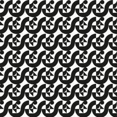 Geometric seamless vector pattern. Black and white background texture