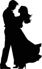 Stock vector illustration of a silhouette of loving couple hugging, Hugging loving couple. Stock vector illustration