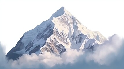 Fototapeta na wymiar snow mountain isolated on white background