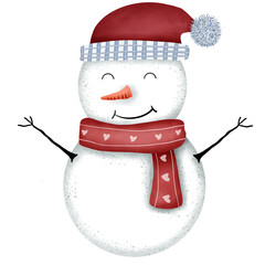 snowman with red hat 2