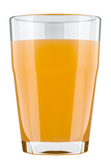 Glass of juice, orange. 3D rendering isolated on transparent background