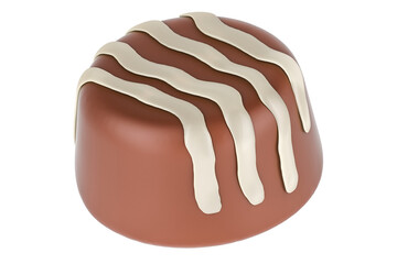 Circle Chocolate Candy, 3D rendering isolated on transparent background