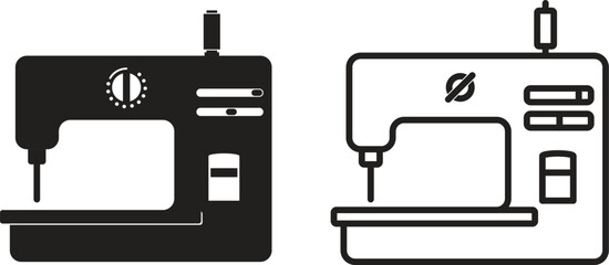 vector electric sewing machine icons