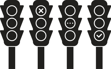 vector icons of traffic light