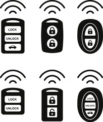 vector car alarm remote control key icons