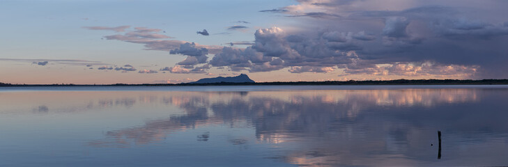 Sunset at Lake Fogliano, Circeo National Park, Italy
