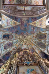 Poster MORGEX, ITALY - JULY 14, 2018: The ceiling of presbytery in church Chiesa di Santa Maria Assunta by Girollet from 18. cent. © Renáta Sedmáková