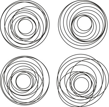vector chaotic spiral concentric circles