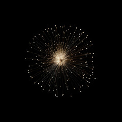 Fireworks on black background, Fireworks light up the sky, festive fireworks explode on black background, ai generated image