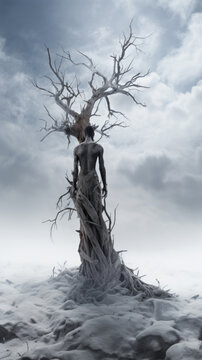 Stoic Fusion: Winter's Resilient Form, Generative AI