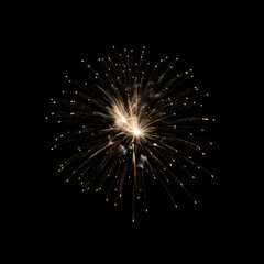 Fototapeta premium Fireworks on black background, Fireworks light up the sky, festive fireworks explode on black background, ai generated image