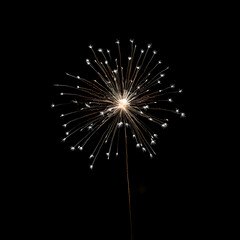 Fototapeta premium Fireworks on black background, Fireworks light up the sky, festive fireworks explode on black background, ai generated image